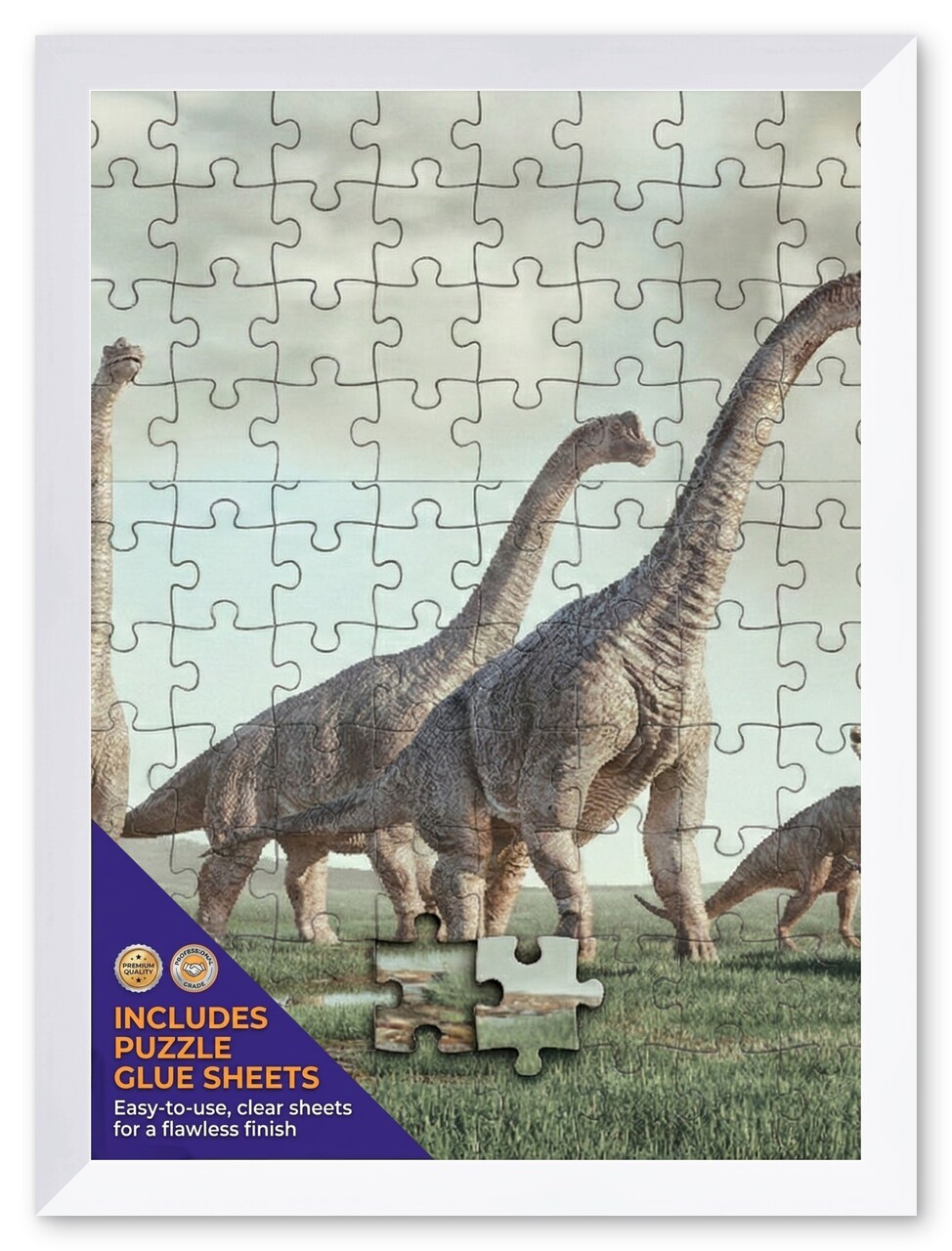 CustomPictureFrames.com Solid Wood Round Mat Puzzle Frame - Multiple Sizes - Black Precision-Cut Mat - Adhesive Preservation Sheets - Assembled in USA Made in the USA